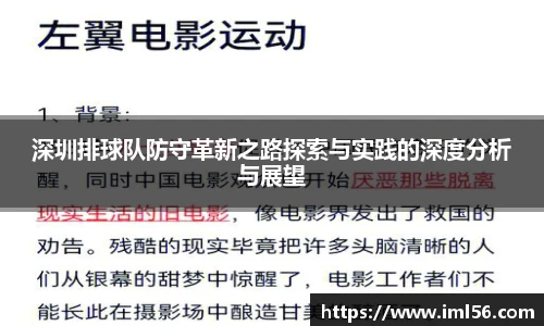 深圳排球队防守革新之路探索与实践的深度分析与展望